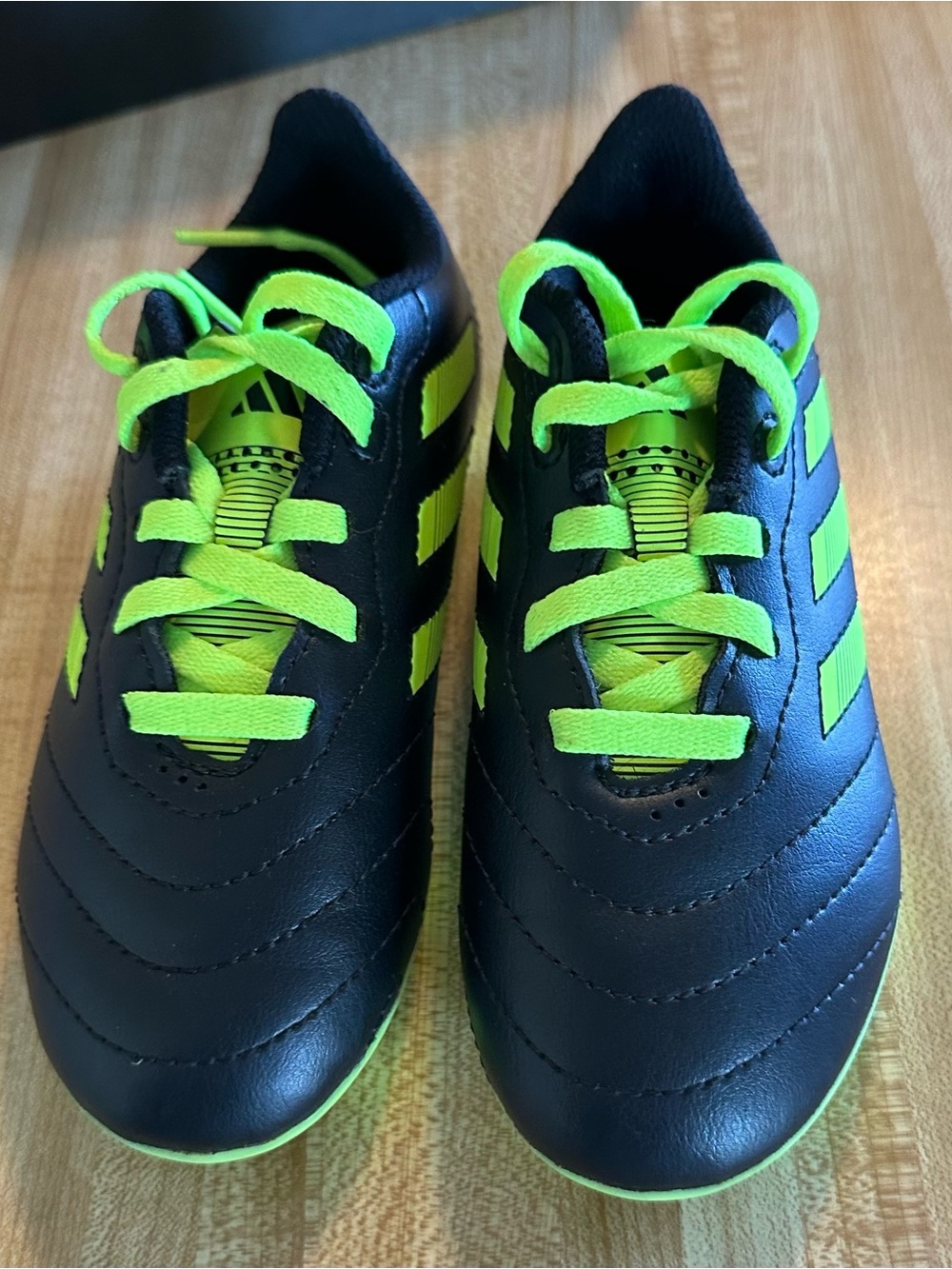 Adidas Black and Neon Green Soccer Cleats